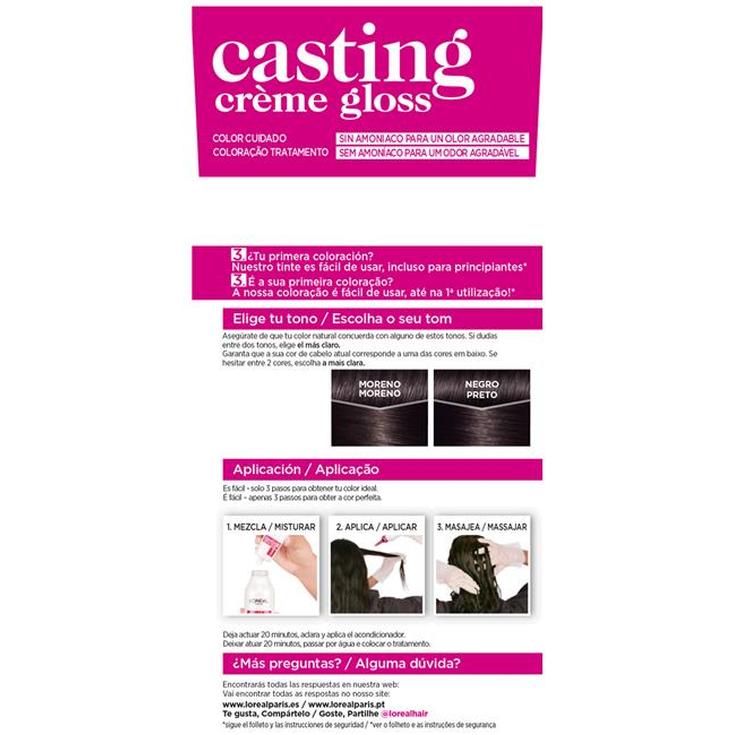 casting creme gloss tinte sin amoniaco negro ebano nº 200 