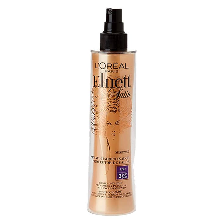 loreal elnett satin fijador protector del calor liso anti-encrespamiento 170ml