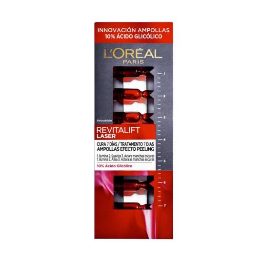 loreal revitalift laser tratamiento 7 dias ampollas efecto peeling 7x1.3ml