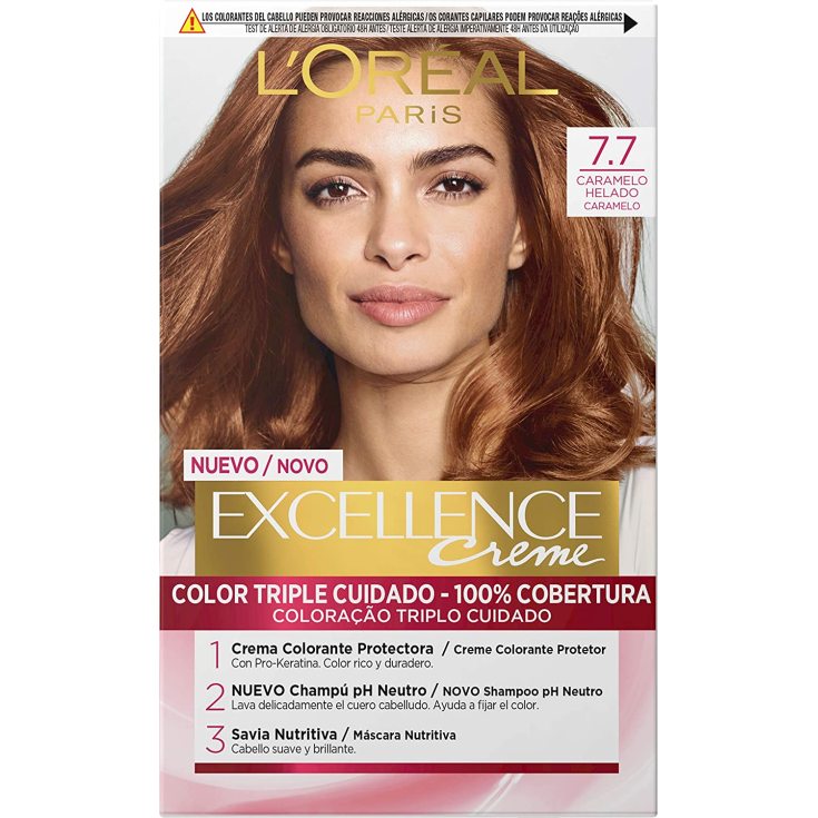 excellence creme tinte permanente nº 7,7 caramelo helado excellence creme tinte permanente nº 7,7 caramelo helado