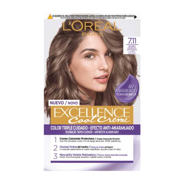 loreal excellence cool creme tinte permanente 7.11 rubio ceniza intenso loreal excellence cool creme tinte permanente 7.11 rubio ceniza intenso