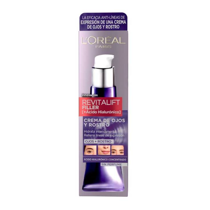 loreal expertise filler crema rostro y ojos + acido hialuronico 30ml loreal expertise filler crema rostro y ojos + acido hialuronico 30ml