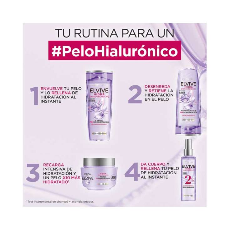 elvive hidra hialuronico mascarilla capilar 72h hidratacion intensiva 300ml