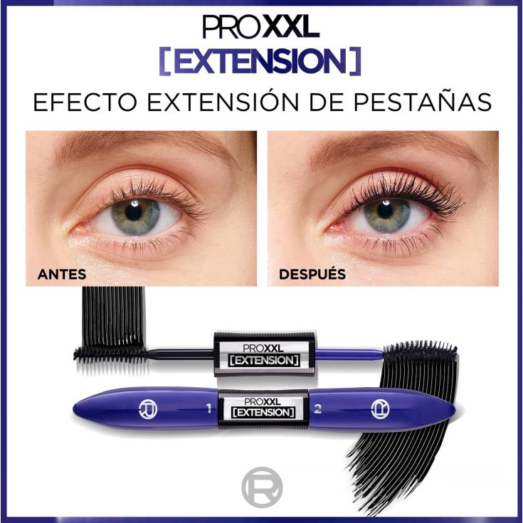 l'oreal pro xxl extension mascara de pestañas doble cepillo