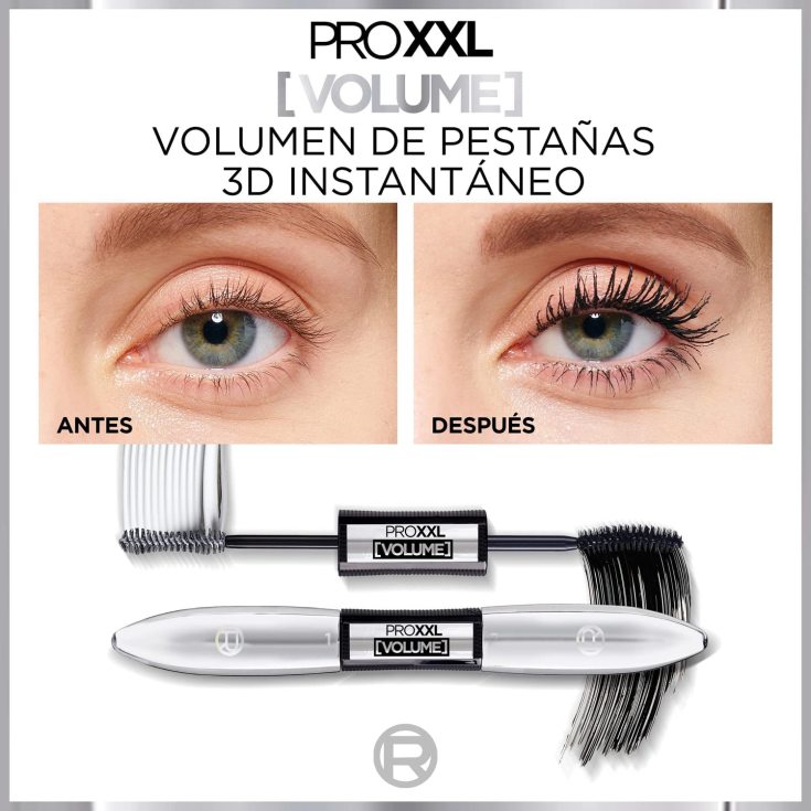 loreal pro xxl volume mascara de pestañas doble cepillo