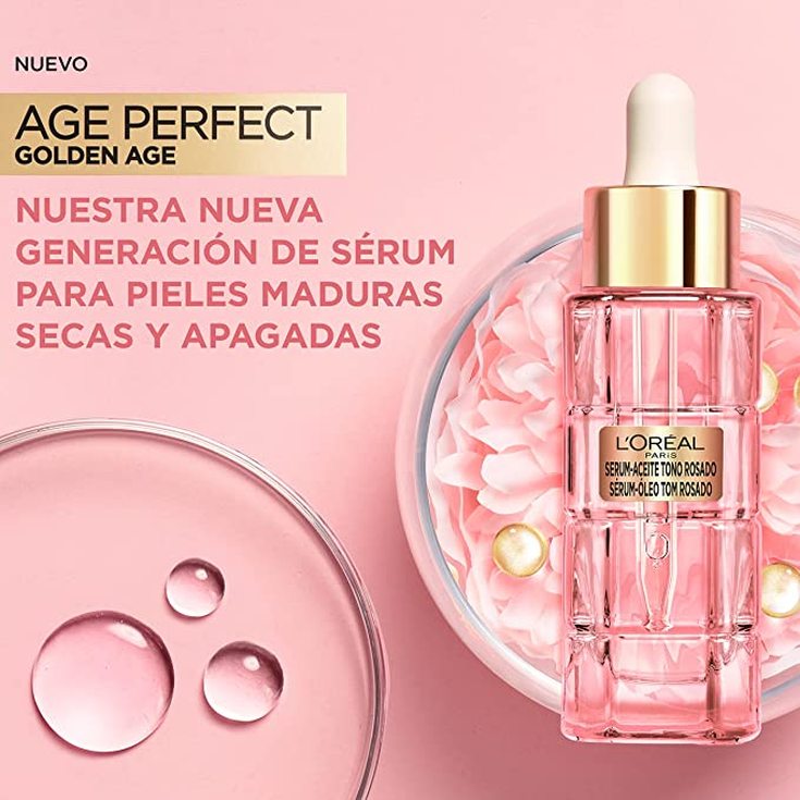 loreal golden age perfect serum acite tono rosado 30ml