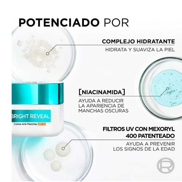 loreal bright reveal crema dia anti-manchas spf50 50ml