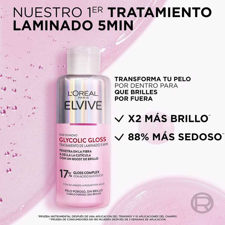 elvive glycolic gloss tratamiento capilar de laminado 200ml