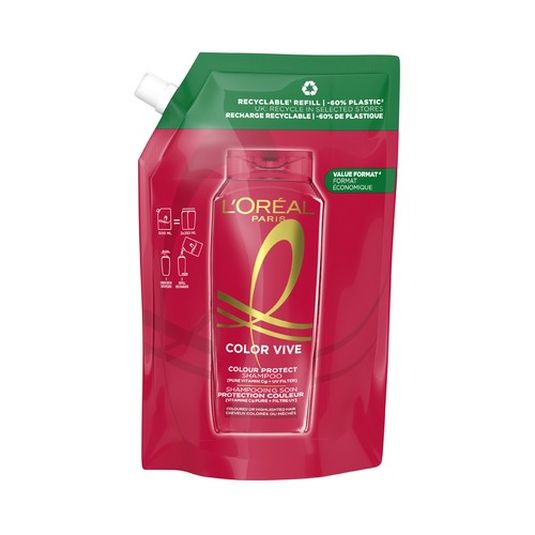 elvive color-vive champu refill eco-pack 500ml