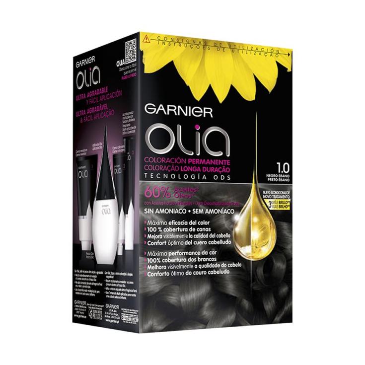 olia tinte coloracion permanente sin amoniaco y con aceites naturales negro ebano 1.0 olia tinte coloracion permanente sin amoniaco y con aceites naturales negro ebano 1.0