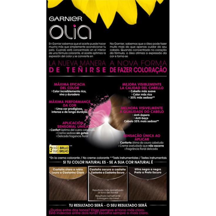 olia tinte coloracion permanente sin amoniaco y con aceites naturales chocolate castaño tiramisu nº 4.15