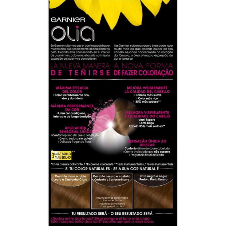 olia tinte coloracion permanente sin amoniaco y con aceites naturales capuccino castaño dorado nº 5.3 