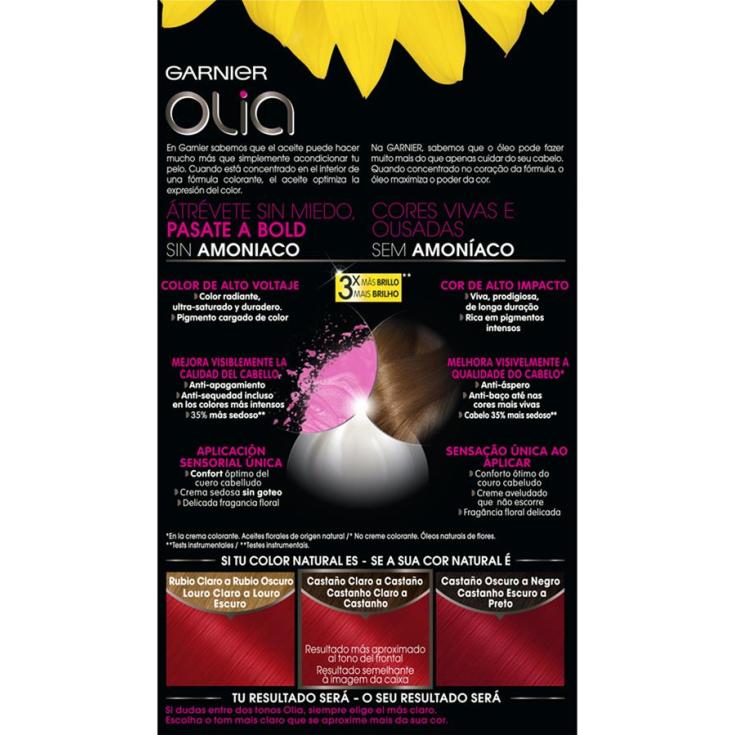 olia tinte coloracion permanente sin amoniaco y con aceites naturales rojo intenso nº 6.60 