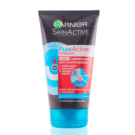 garnier skin active pure 3en1 carbon anti-puntos negros 150ml
