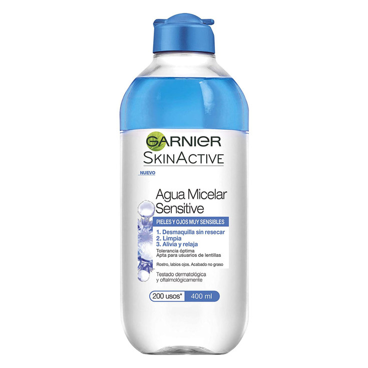 garnier skin active agua micelar sensitive para pieles y ojos muy sensibles 400ml garnier skin active agua micelar sensitive para pieles y ojos muy sensibles 400ml