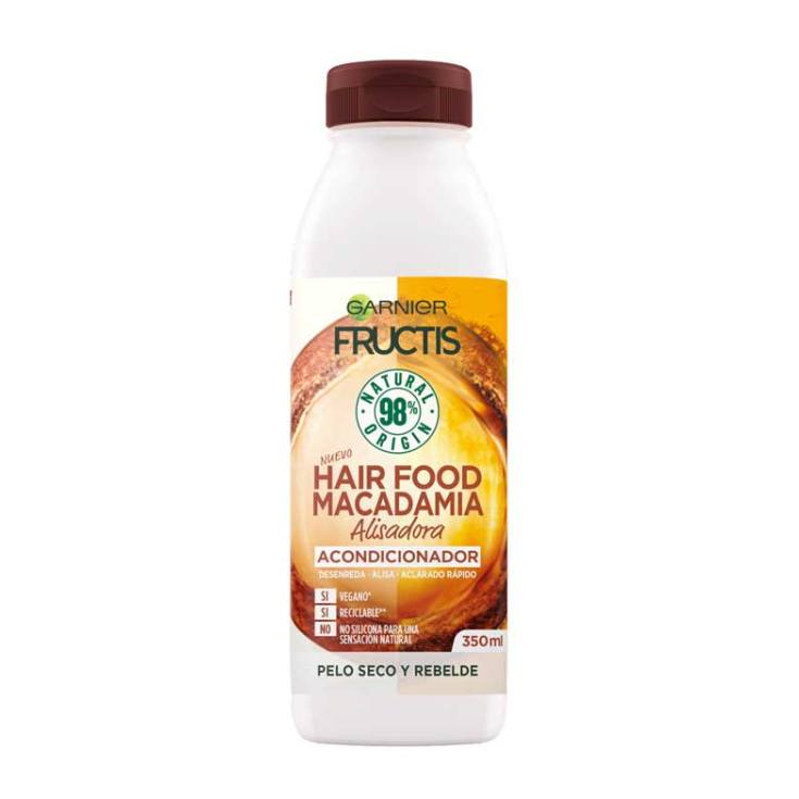 fructis hair food macadamia acondicionador alisador cabello seco 350ml fructis hair food macadamia acondicionador alisador cabello seco 350ml