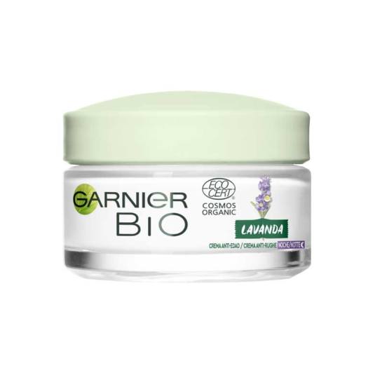 garnier bio crema noche anti-edad aceite de lavanda y jojoba ecologicos 50ml