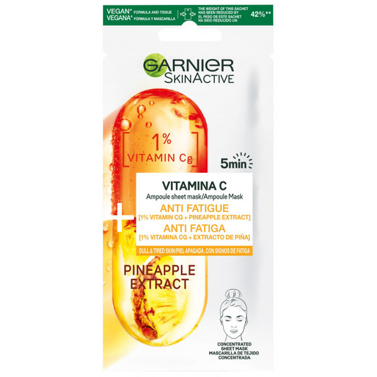 garnier skin active mascarilla facial anti fatiga vitamina c y piña