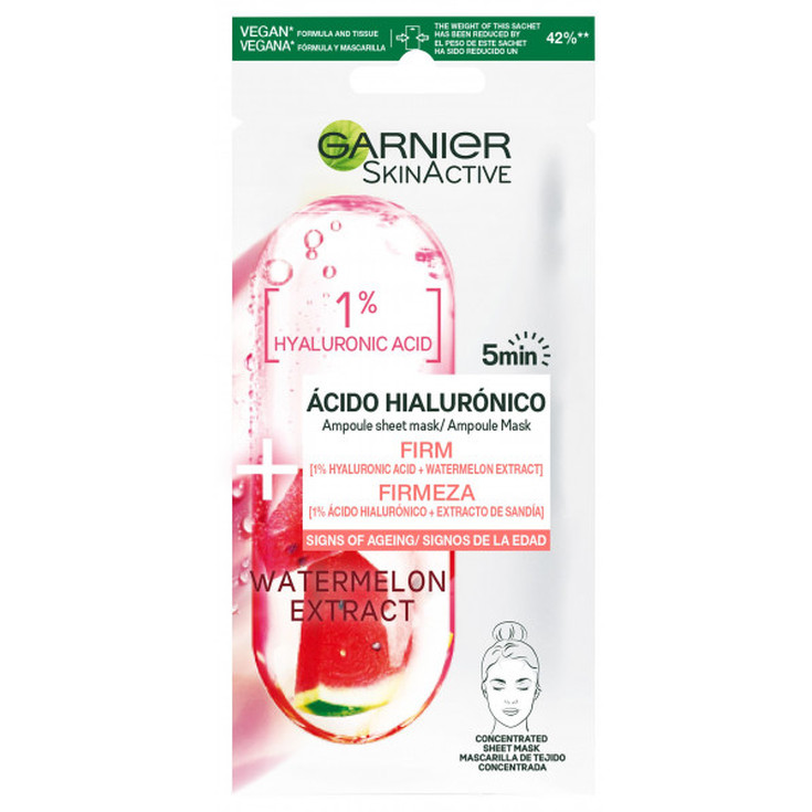 garnier skinactive mascarilla facial reafirmante acido hialuronico y sandia