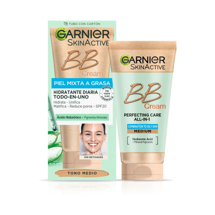 garnier skinactive bb cream pieles mixtas a grasas oil free tono medio 50ml garnier skinactive bb cream pieles mixtas a grasas oil free tono medio 50ml