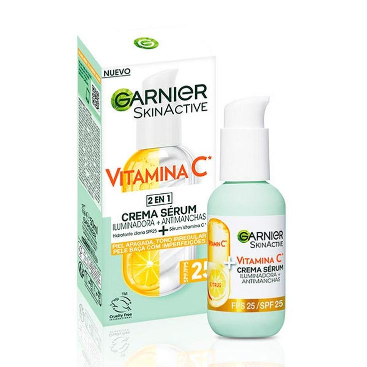 garnier skin active crema serum 2 en 1 vitamina c spf25 50ml