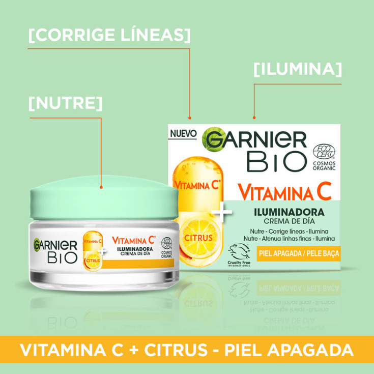 garnier bio crema de dia iluminadora vitamina c 50ml