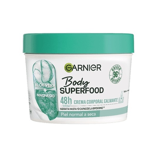 garnier body superfood crema corporal calmante aloe vera tarro 550ml