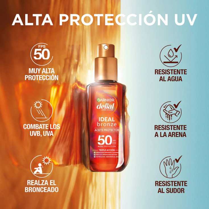 delial ideal bronze aceite protector solar spf50 150 ml