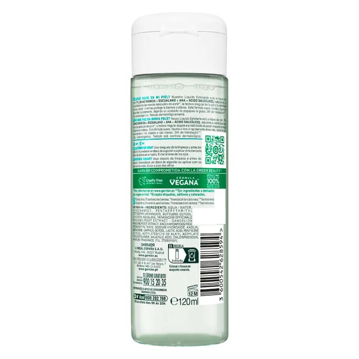 garnier skin pure exfoliante liquido