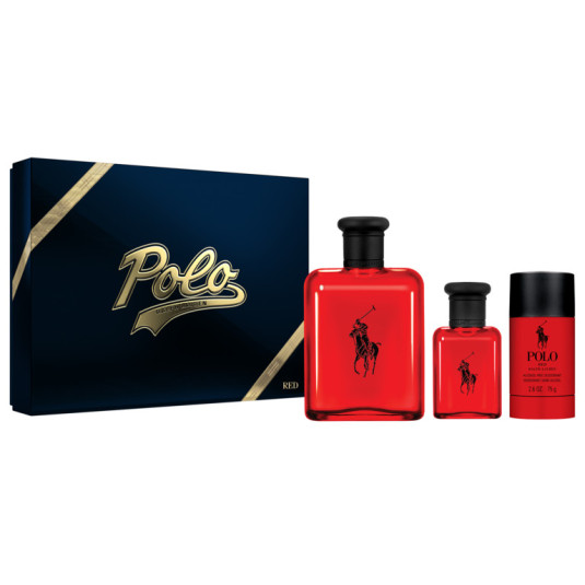 ralph lauren polo red edt 125ml cofre 3 piezas