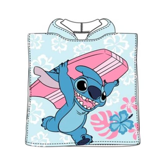 poncho playa microfibra lilo & stitch 