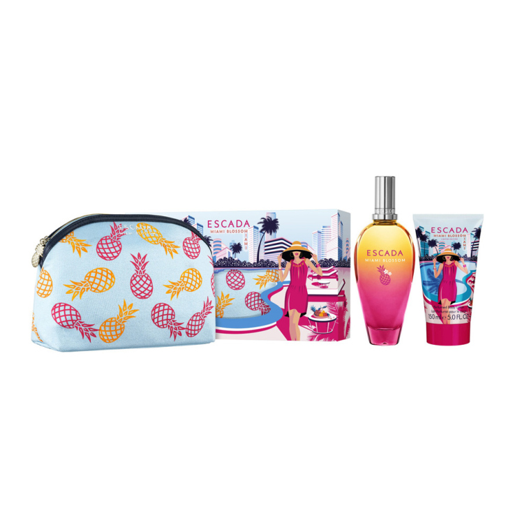 escada miami blossom eau de toilette 100ml cofre regalo+neceser escada miami blossom eau de toilette 100ml cofre regalo+neceser