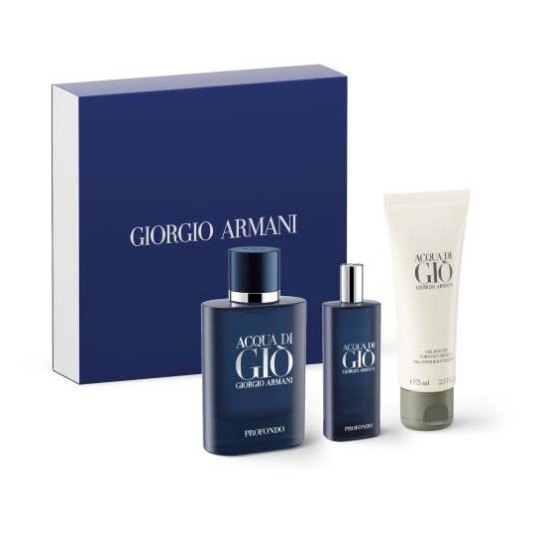 armani acqua di gio profondo eau de parfum 75ml cofre 3 piezas