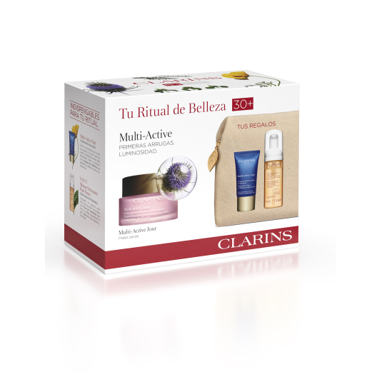 clarins experto multi-activa crema dia 50ml piel seca set 4 piezas clarins experto multi-activa crema dia 50ml piel seca set 4 piezas