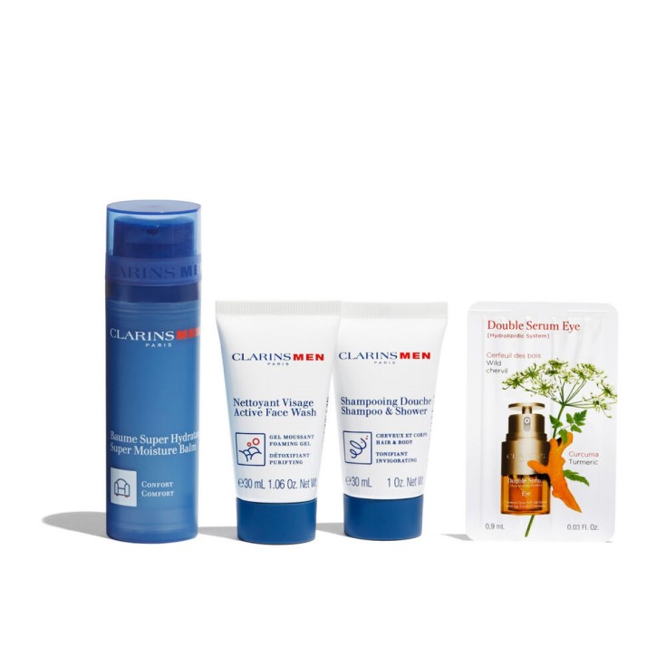 clarins men baume super hydratant 50ml set 3 piezas