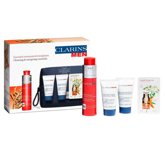 clarinsmen energizing essentials 50ml set 3 piezas + neceser