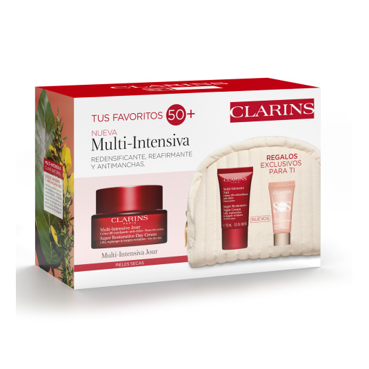 clarins multi intensiva crema dia piel seca 50ml set 4 piezas
