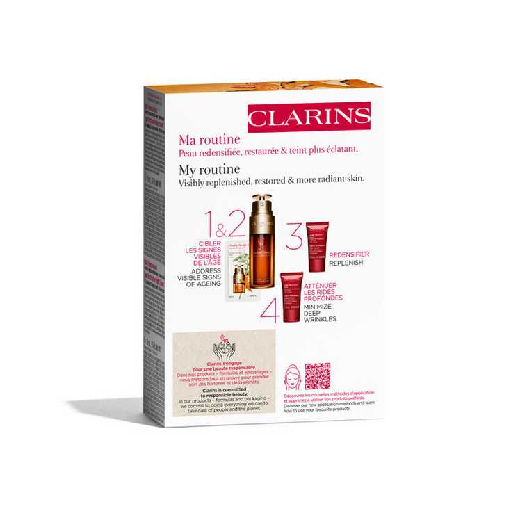 clarins double serum 50ml + multi-intensive set 4 piezas