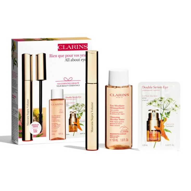 clarins supra volume mascara de pestañas set 3 piezas clarins supra volume mascara de pestañas set 3 piezas