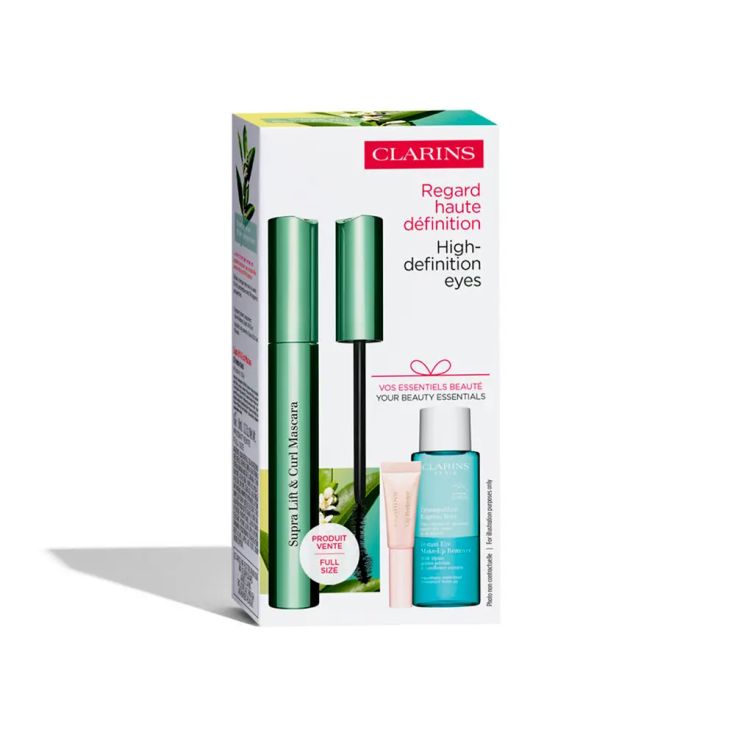 clarins supra lift and curl mascara de pestañas cofre 3 piezas