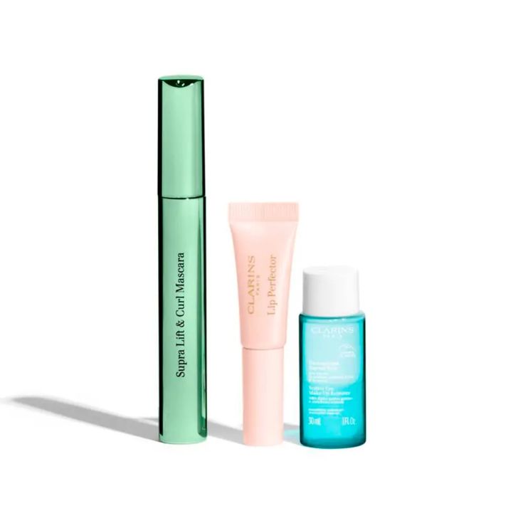 clarins supra lift and curl mascara de pestañas cofre 3 piezas