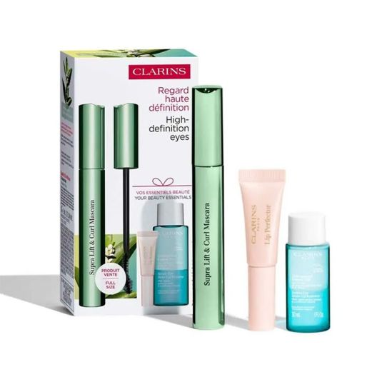 clarins supra lift and curl mascara de pestañas cofre 3 piezas clarins supra lift and curl mascara de pestañas cofre 3 piezas