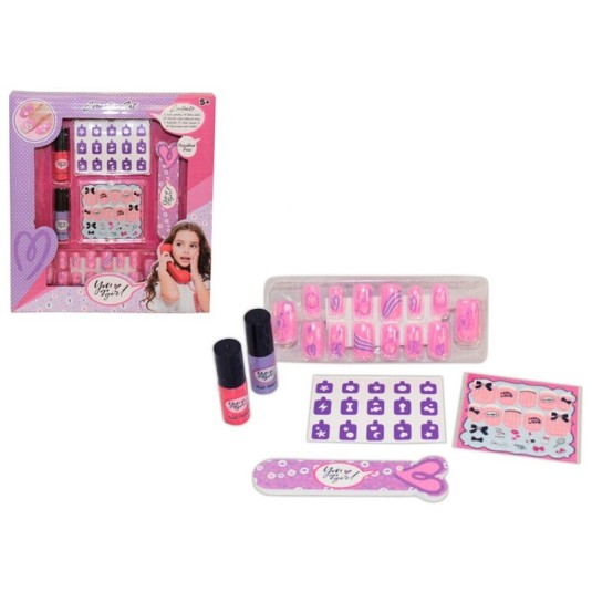 lilac makeup set manicura infantil