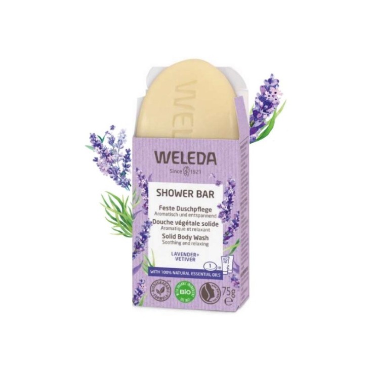 weleda jabon de ducha solido lavanda relajante 75g