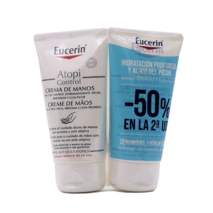 eucerin atopicontrol crema de manos duplo 2x75ml