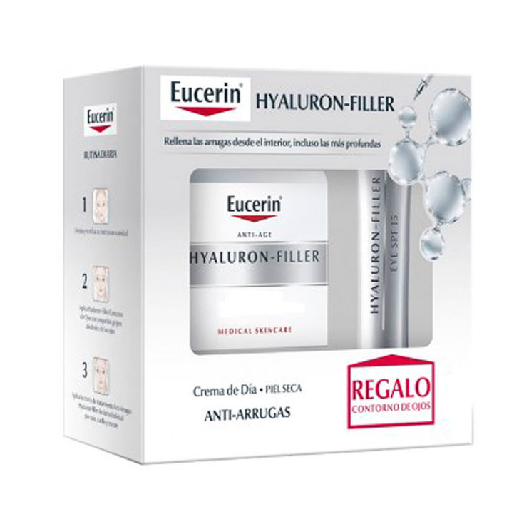 eucerin hyaluron-filler crema dia piel seca+contorno de ojos