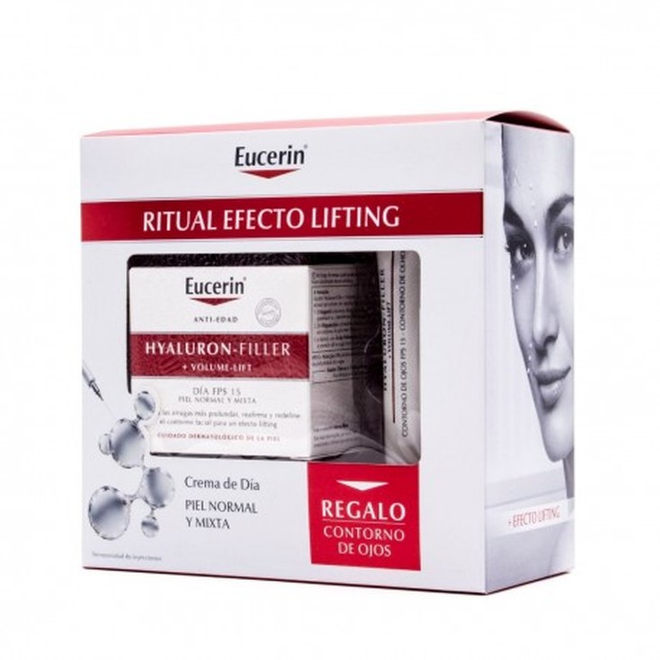 eucerin hyaluron-filler + volume-lift crema dia antiedad piel mixta + regalo crema contorno ojo eucerin hyaluron-filler + volume-lift crema dia antiedad piel mixta + regalo crema contorno ojo