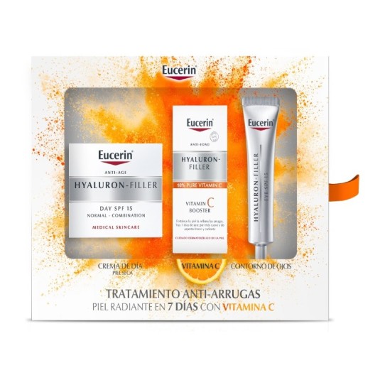 eucerin hyaluron-filler crema dia antiedad piel seca set regalo 3 piezas eucerin hyaluron-filler crema dia antiedad piel seca set regalo 3 piezas