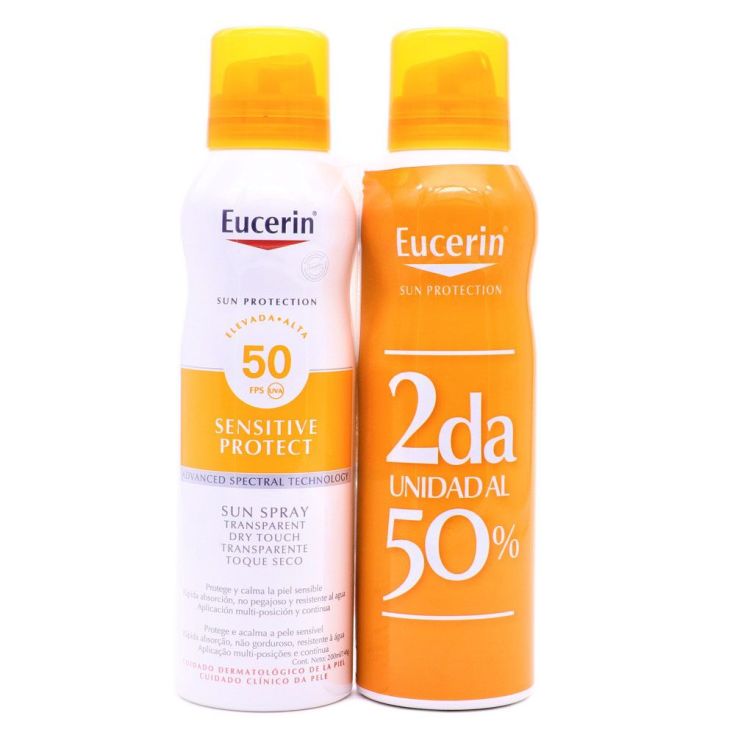 eucerin sun sensitive protect spray sfps50+ duplo 2x200ml eucerin sun sensitive protect spray sfps50+ duplo 2x200ml