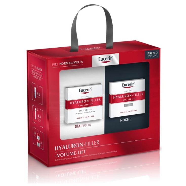 eucerin hyaluron-filler+volume-lift set crema dia + noche piel normal eucerin hyaluron-filler+volume-lift set crema dia + noche piel normal